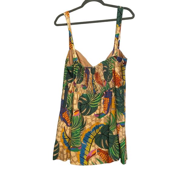 House‎ of Harlow 1960 Dress Women Toucans Mini Linen Blend Sz XL Tropical Beachy - Picture 2 of 9